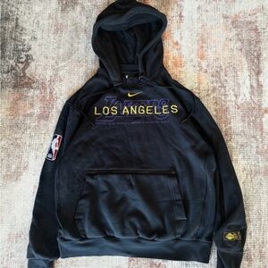Los Angeles Lakers Black Hoodie Sweatshirt Mens Medium Pullover NBA Vintage Nike